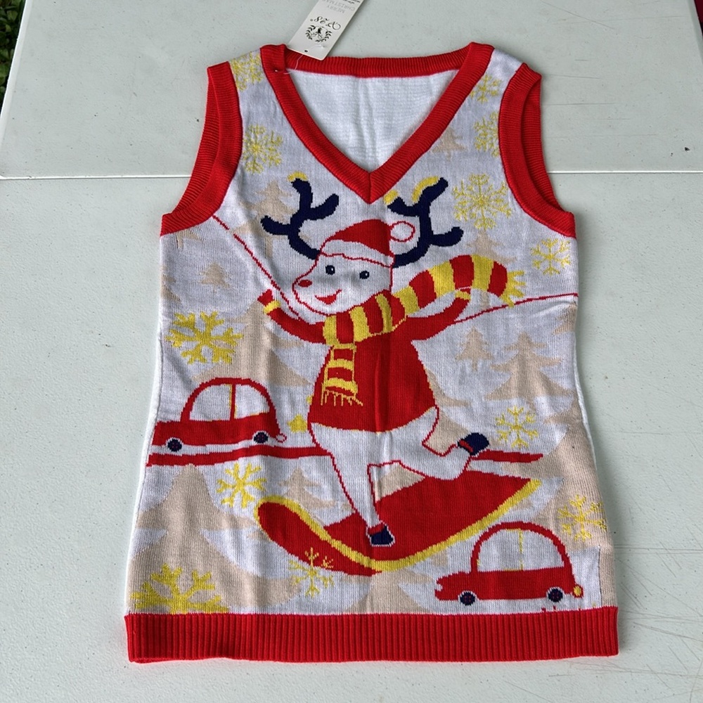 Size XS Winter Reindeer Sweater Vest